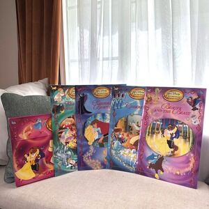 Walt Disney Princess Treasure Chest Book Set Cinderella‎ Snow White Beauty Beast